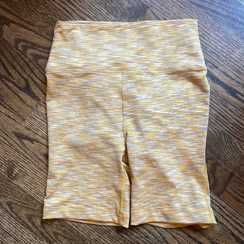 Outdoor Voices Yellow Space-Dyed Bike Shorts